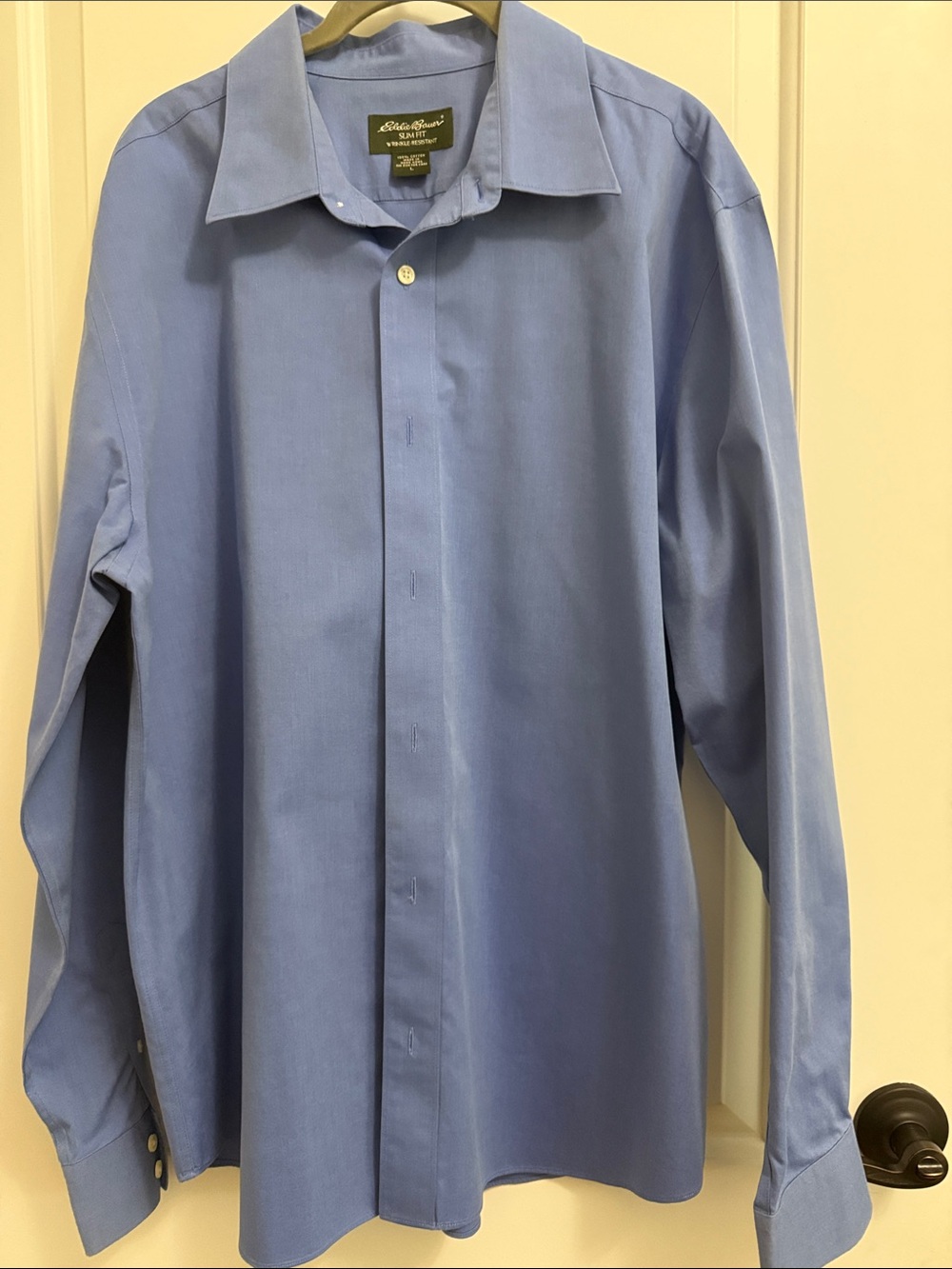 Eddie Bauer Men’s Slim Fit Blue Dress Shirt button down Large